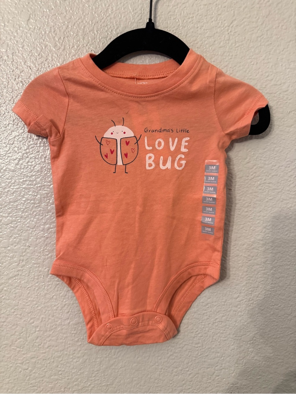 Carter's Peach 'Love Bug' One-Piece Bodysuit